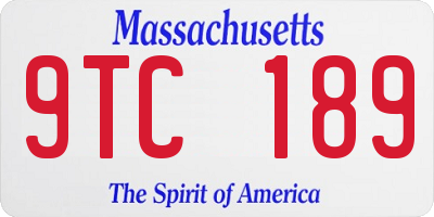 MA license plate 9TC189