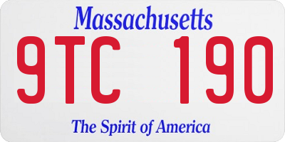 MA license plate 9TC190