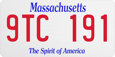 MA license plate 9TC191