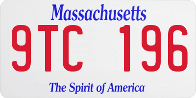 MA license plate 9TC196