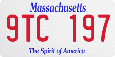MA license plate 9TC197
