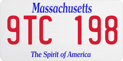 MA license plate 9TC198
