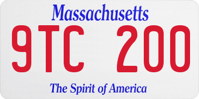 MA license plate 9TC200