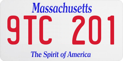 MA license plate 9TC201