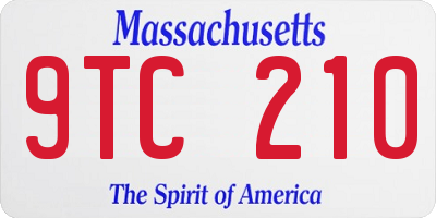 MA license plate 9TC210