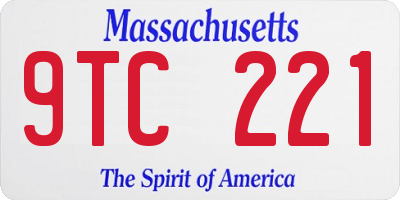 MA license plate 9TC221