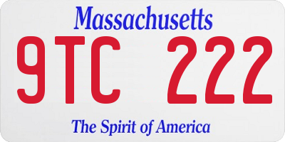 MA license plate 9TC222