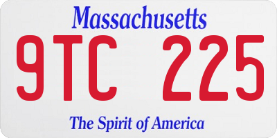 MA license plate 9TC225