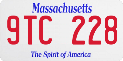 MA license plate 9TC228