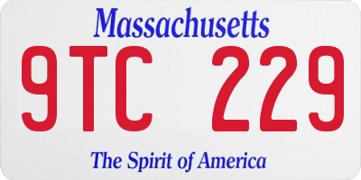 MA license plate 9TC229