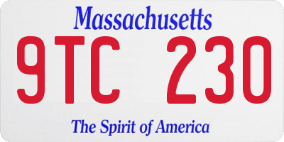 MA license plate 9TC230