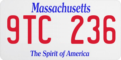 MA license plate 9TC236
