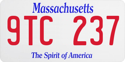 MA license plate 9TC237