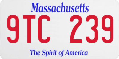 MA license plate 9TC239