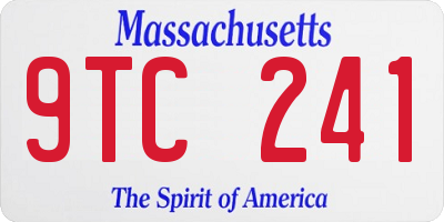 MA license plate 9TC241