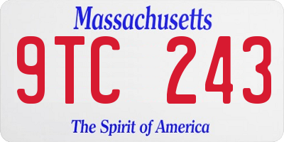 MA license plate 9TC243