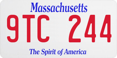 MA license plate 9TC244
