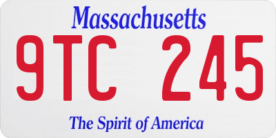 MA license plate 9TC245