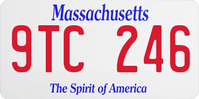 MA license plate 9TC246