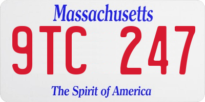 MA license plate 9TC247