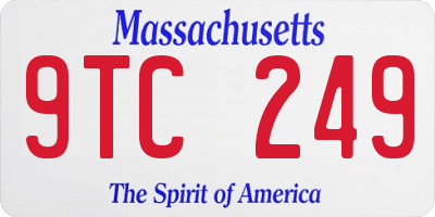 MA license plate 9TC249