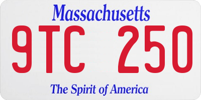 MA license plate 9TC250