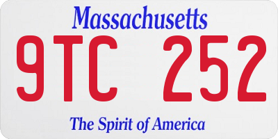 MA license plate 9TC252