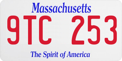 MA license plate 9TC253