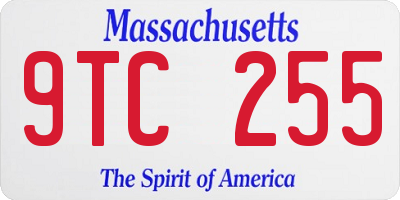 MA license plate 9TC255
