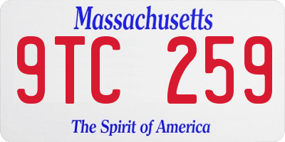 MA license plate 9TC259