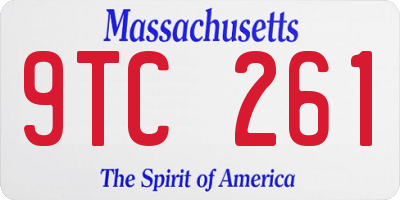 MA license plate 9TC261