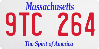 MA license plate 9TC264