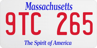 MA license plate 9TC265