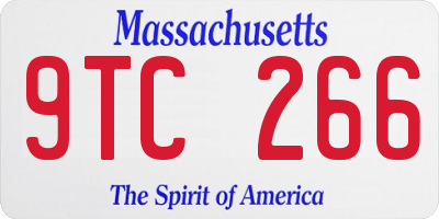 MA license plate 9TC266