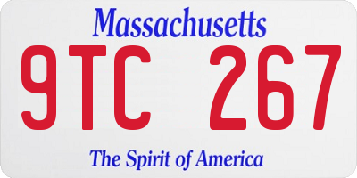 MA license plate 9TC267