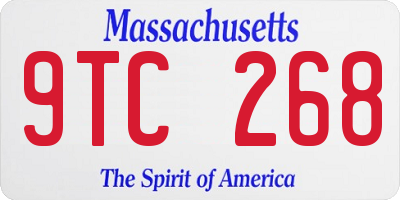 MA license plate 9TC268