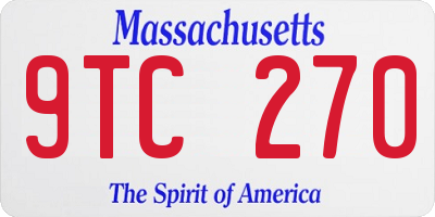 MA license plate 9TC270