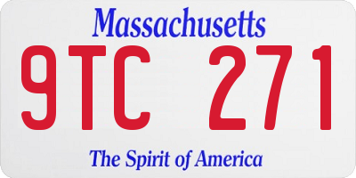 MA license plate 9TC271