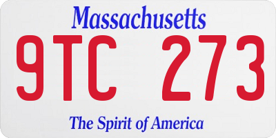 MA license plate 9TC273