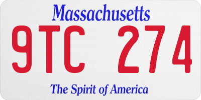 MA license plate 9TC274