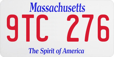 MA license plate 9TC276