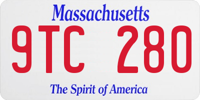 MA license plate 9TC280