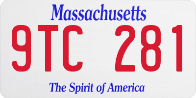 MA license plate 9TC281