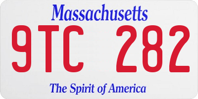 MA license plate 9TC282