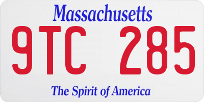 MA license plate 9TC285