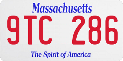 MA license plate 9TC286