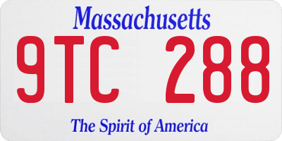 MA license plate 9TC288