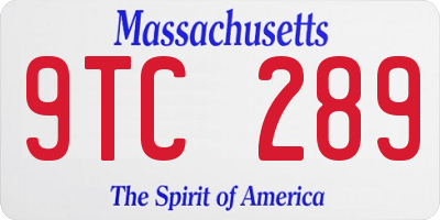 MA license plate 9TC289