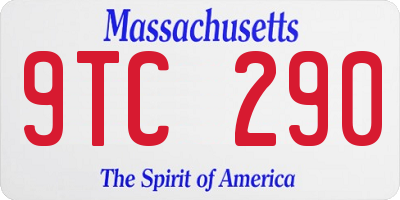 MA license plate 9TC290