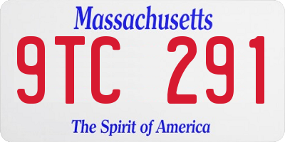 MA license plate 9TC291